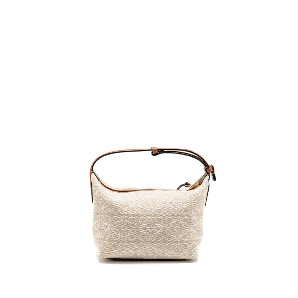 Loewe Small Cubi Bag Anagram Jacquard Calfskin Beige/Brown GHW