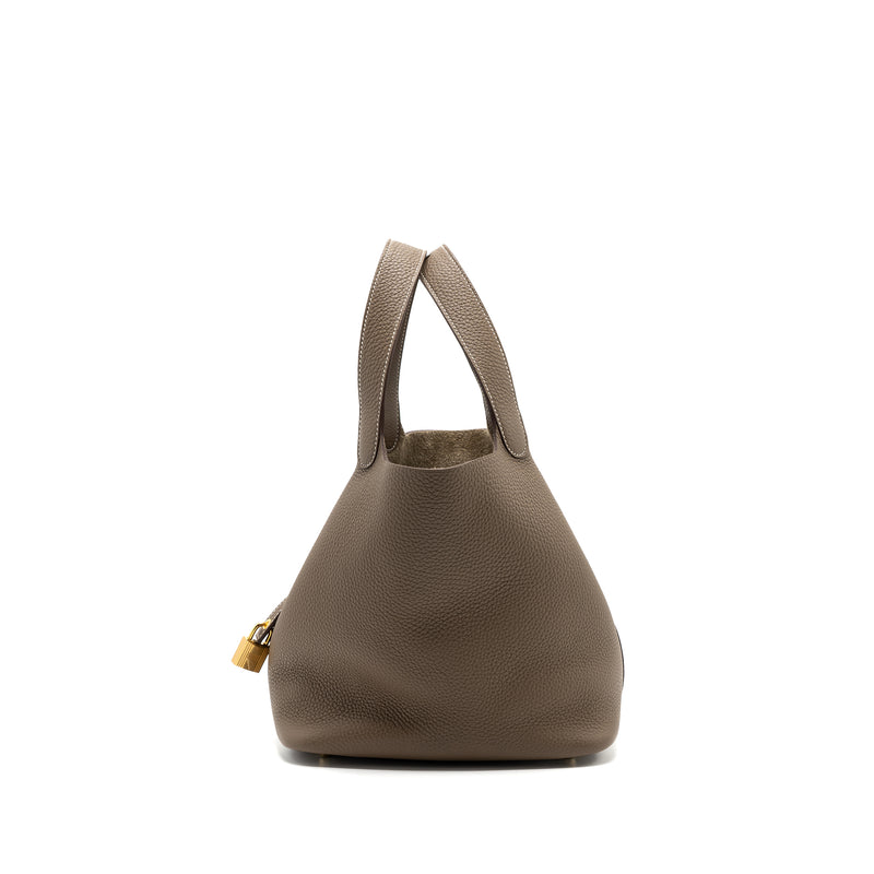 Hermes Picotin 22 Clemence Etoupe GHW Stamp Y