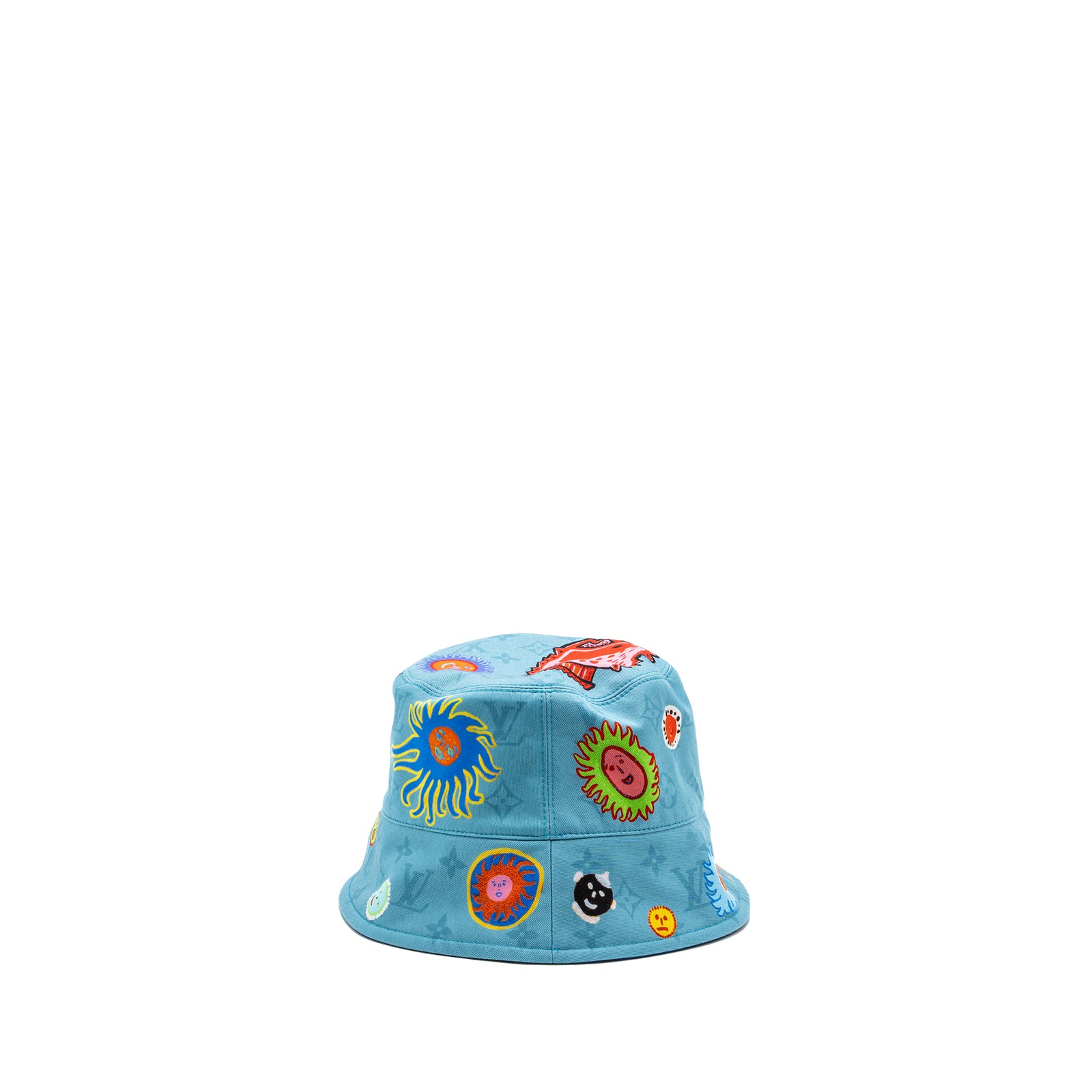 Louis Vuitton Size L Yayoi Kusama Reversible Faces Bucket Hat blue/mul