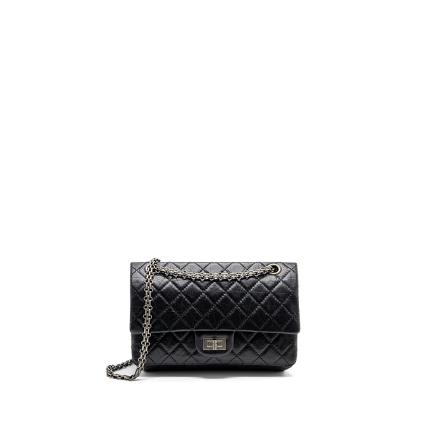 Chanel Small 2.55 Reissue Flap Bag Aged Calfskin Black Ruthenium Hardware(Microchip)