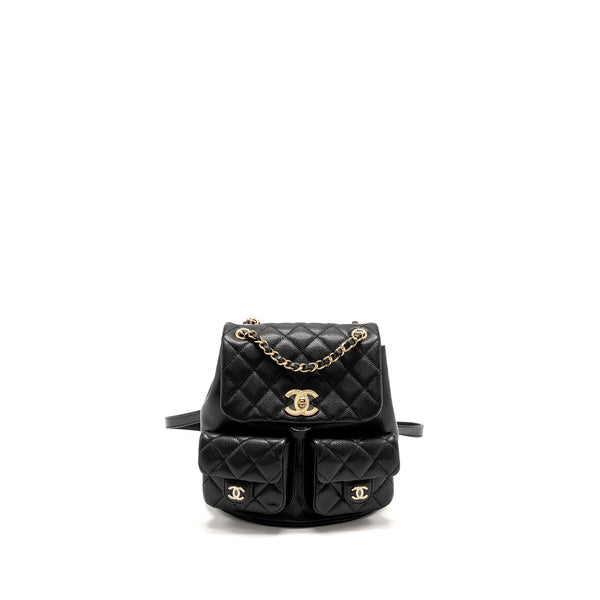 Chanel Triple Pack Backpack Caviar Black LGHW (Microchip)