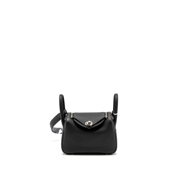 Hermes Mini Lindy Clemence Black SHW Stamp U
