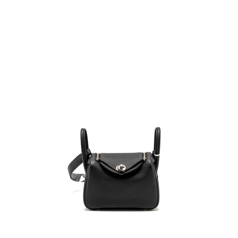 Hermes Mini Lindy Clemence Black SHW Stamp U