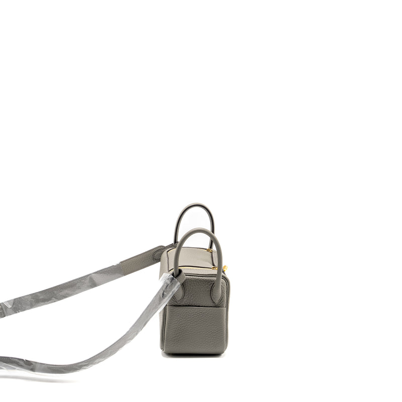 Hermes Mini lindy Clemence Gris Meyer GHW Stamp U