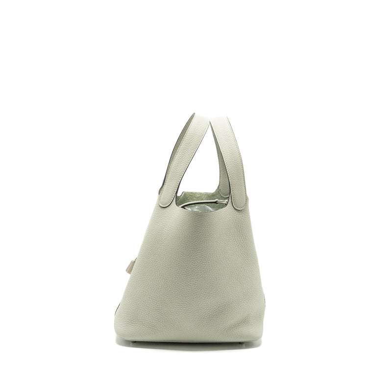 Hermes picotin 22 lock bag clemence gris neve SHW stamp B