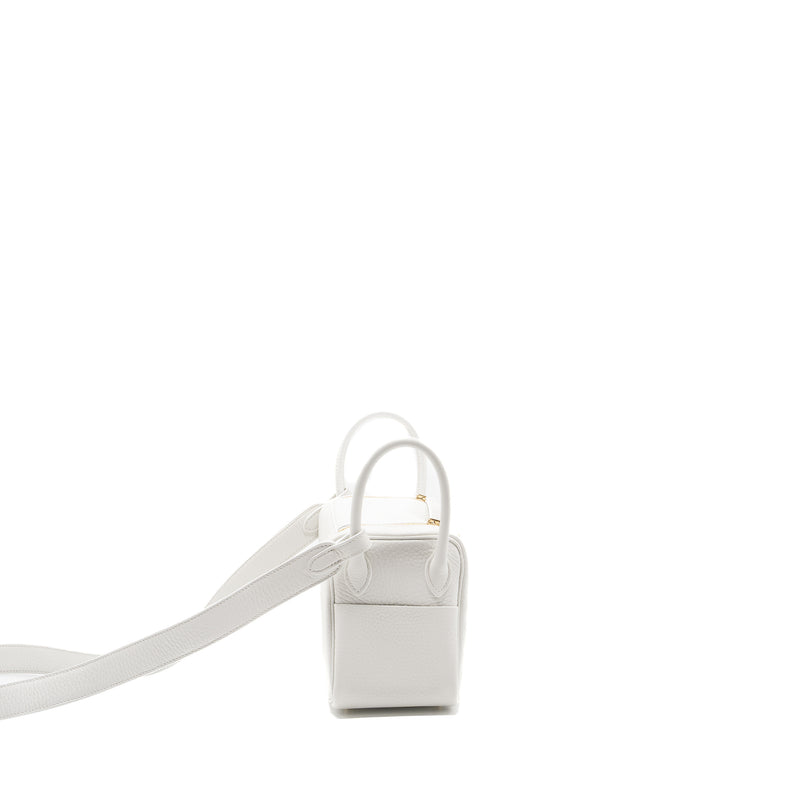 Hermes mini lindy clemence new white GHW stamp B