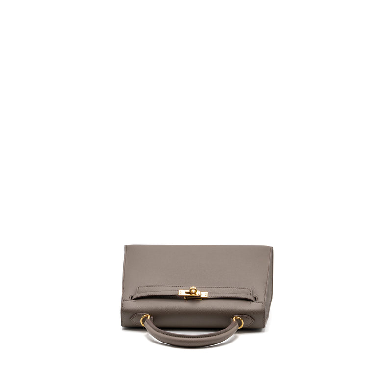 Hermes Kelly 25 Epsom 8F Gris Etain GHW Stamp D