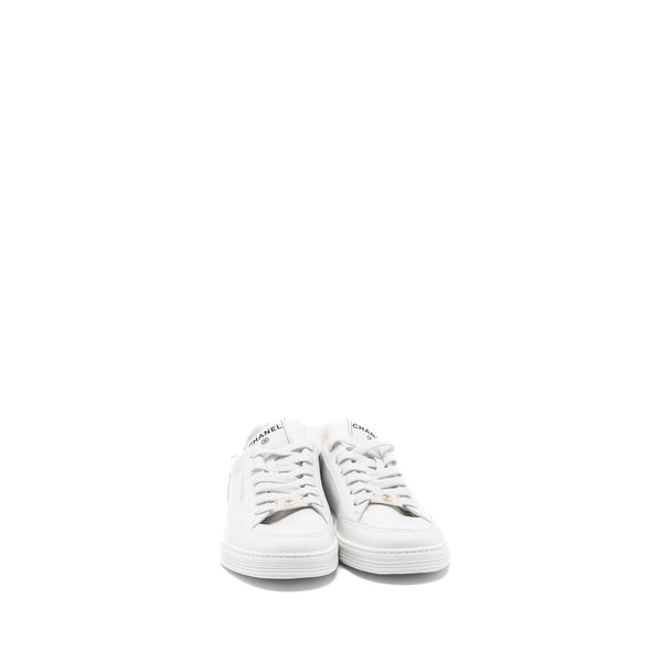 Chanel size 38.5 sneakers black / white