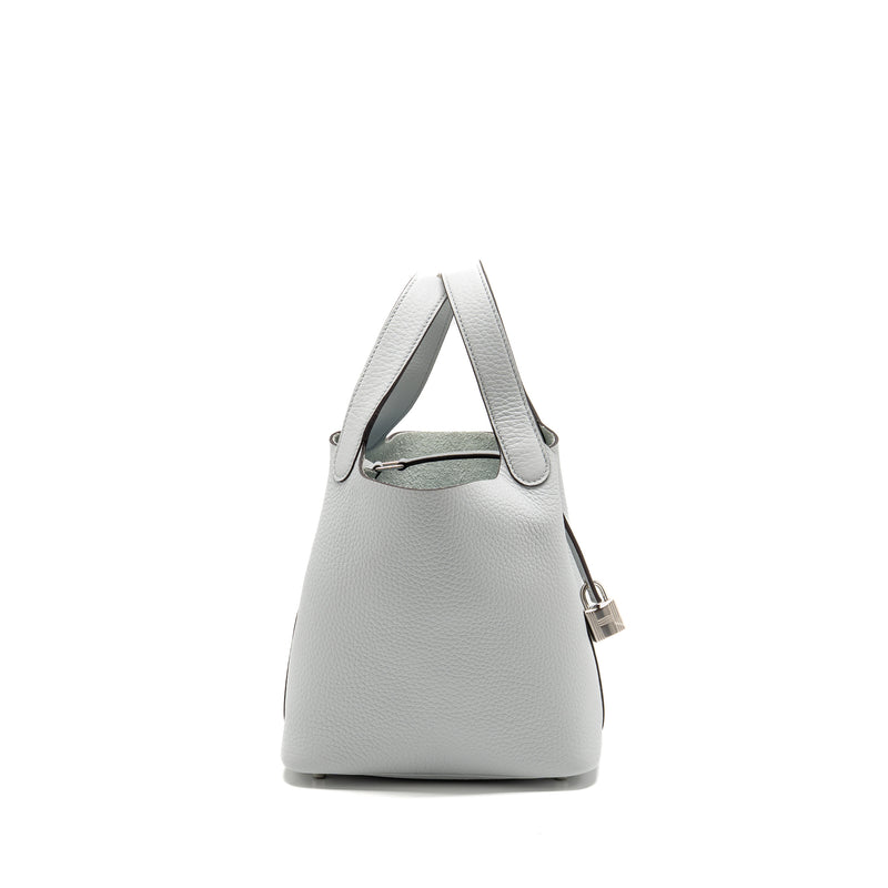 Hermes Picotin 18 Lock Bag Clemence Blue Pale SHW Stamp W