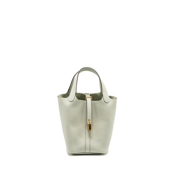 Hermes picotin 18 Lock bag Clemence Gris Neve GHW stamp B