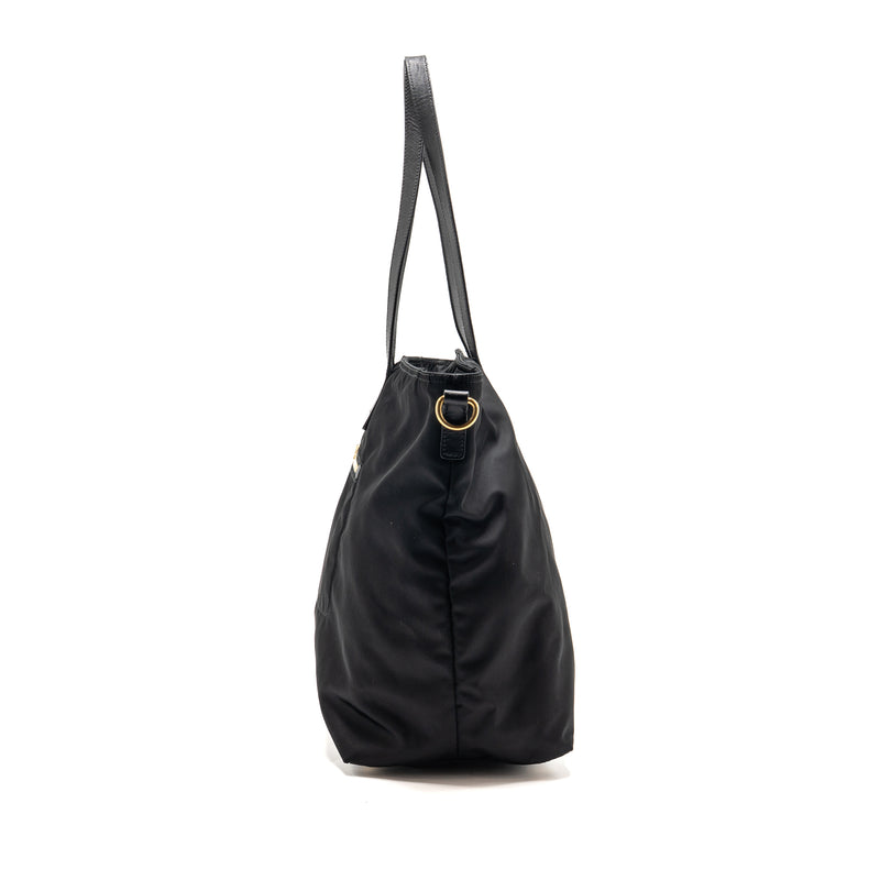 Prada Re-Edition Large Tessuto Tote Bag Re-Nylon/Saffiano Leather Black GHW