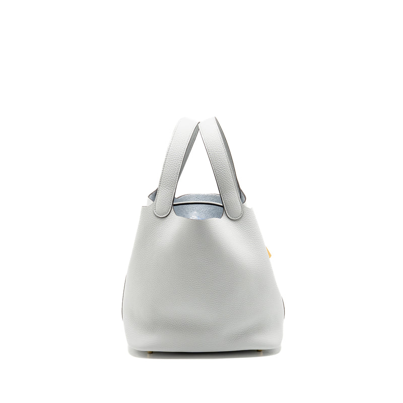Hermes Picotin 22 Lock Bag Clemence Blue Pale GHW Stamp B