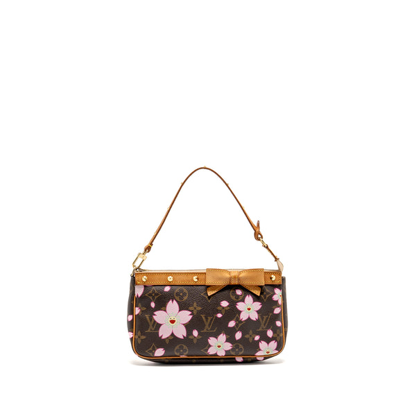 Louis Vuitton Vintage Takashi Murakami Cherry Blossom Pochette Accessories Monogram Multicolour GHW