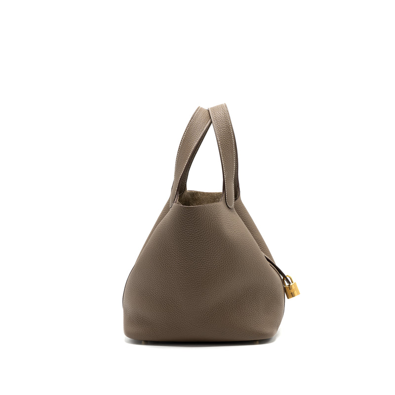 Hermes Picotin 22 Clemence Etoupe GHW Stamp Y