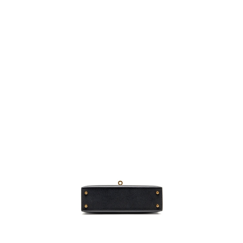 Hermes Mini Kelly II epsom black GHW stamp Y