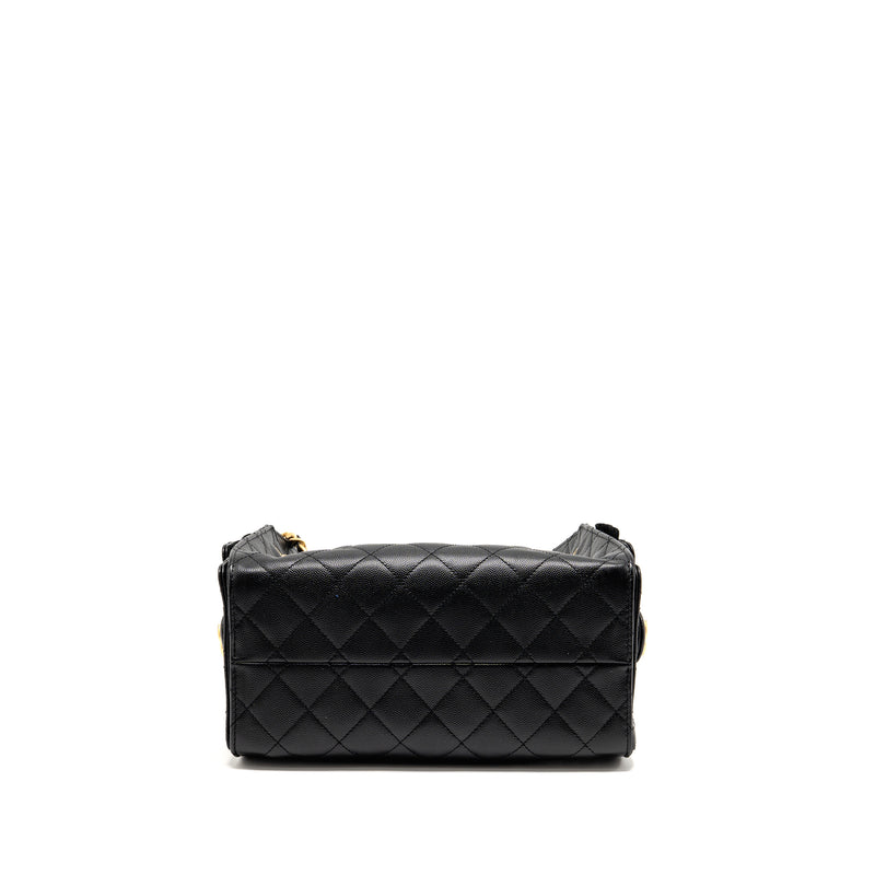 Chanel Small 25 Handbag Grained Calfskin Black GHW (Microchip)