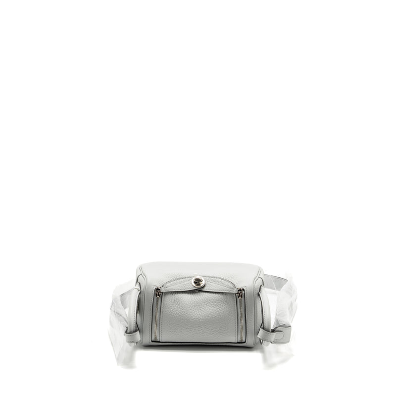 Hermes Mini Lindy Clemence Blue Pale SHW Stamp W