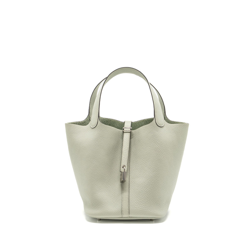 Hermes picotin 22 lock bag clemence gris neve SHW stamp B