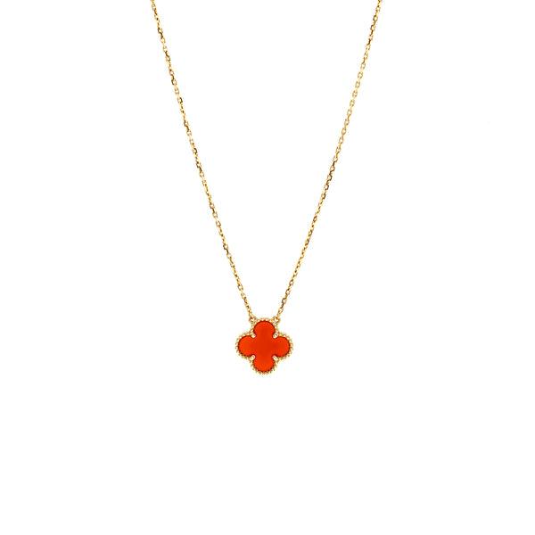 Van Cleef Vintage Alhambra pendant 18K yellow gold / carnellian