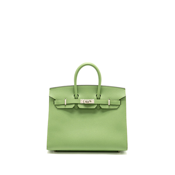 Hermes Birkin 25 Epsom Vert Criquet SHW Stamp Y