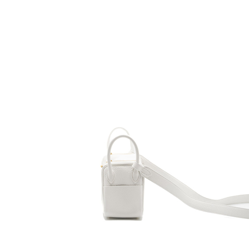 Hermes mini lindy clemence new white GHW stamp B