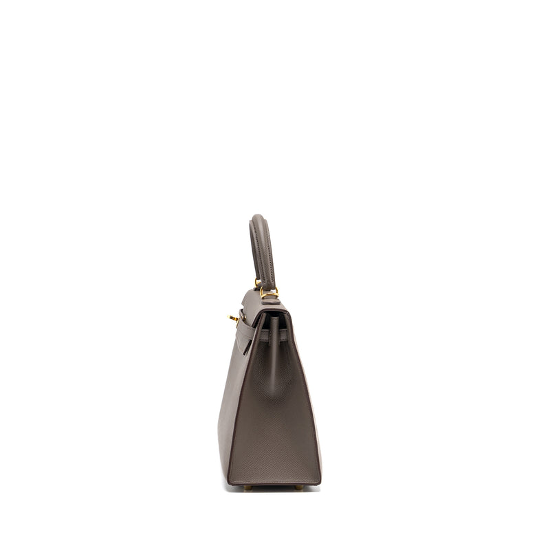 Hermes Kelly 25 Epsom 8F Gris Etain GHW Stamp D