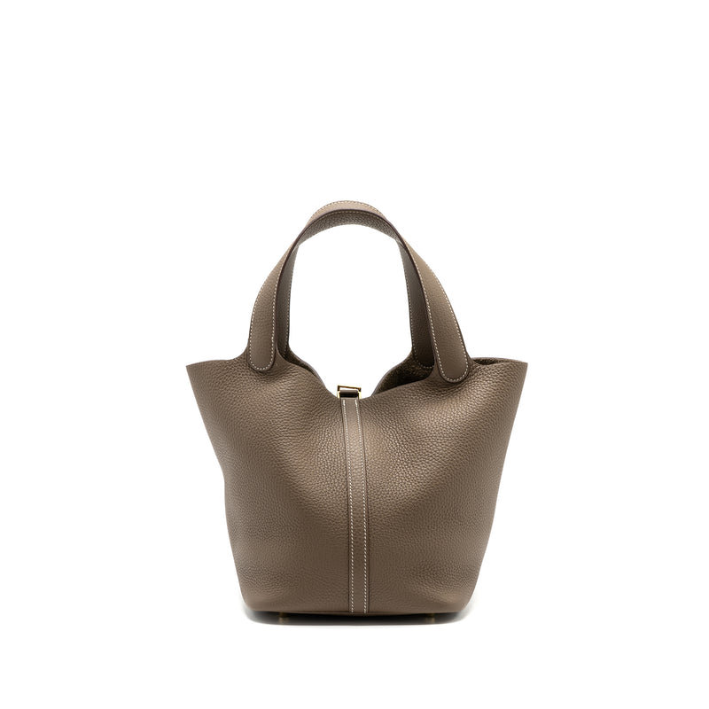 Hermes Picotin 22 Clemence Etoupe GHW Stamp Y