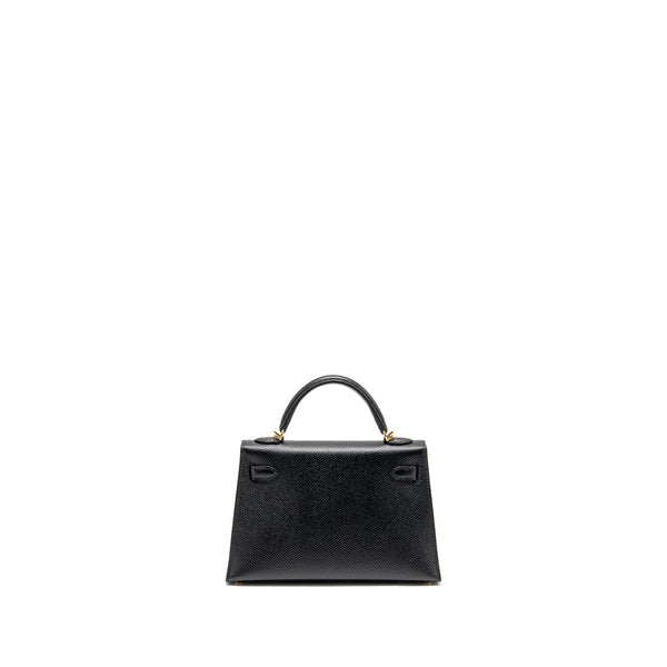 Hermes Mini Kelly II epsom black GHW stamp Y
