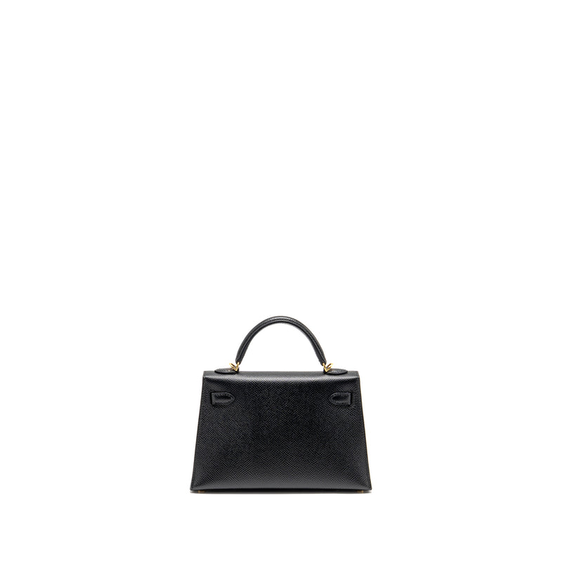 Hermes Mini Kelly II epsom black GHW stamp Y