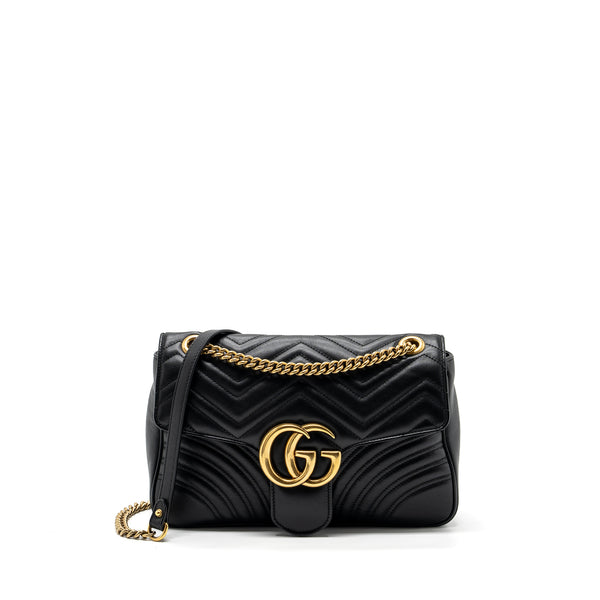 Gucci medium gg Marmont bag calfskin black GHW