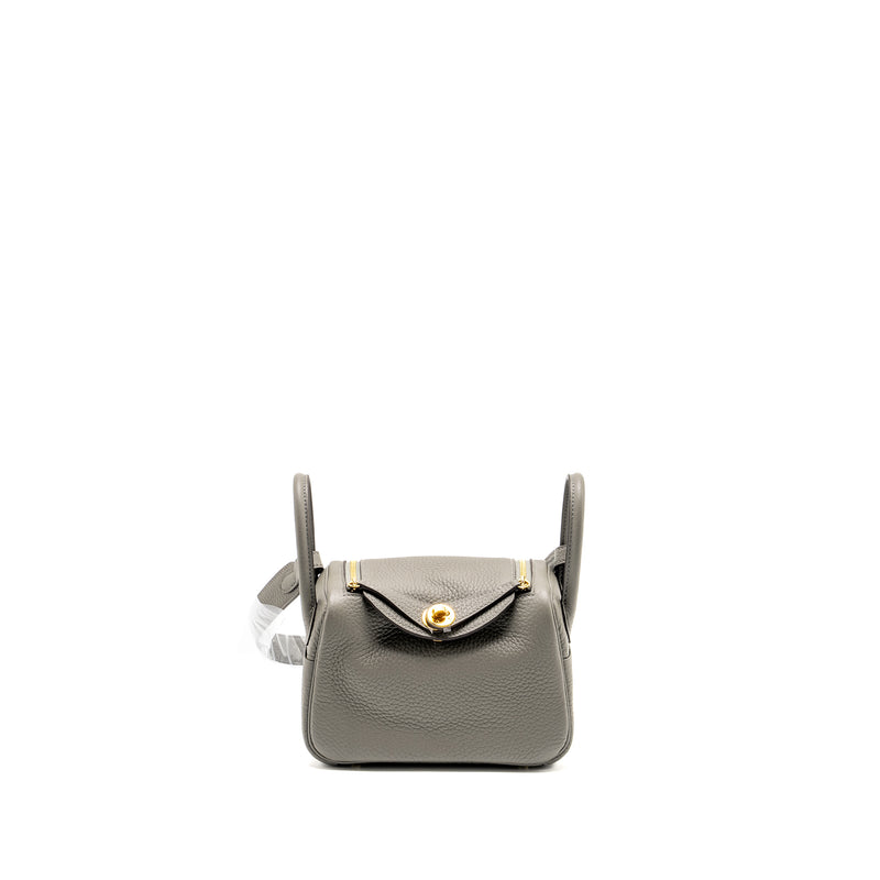 Hermes Mini lindy Clemence Gris Meyer GHW Stamp U