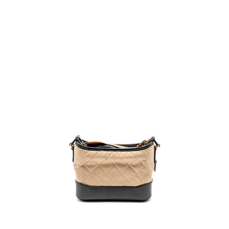 Chanel Small Gabrielle Hobo Bag Calfskin Beige Multicolour Hardware