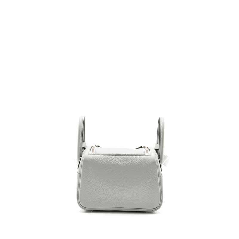 Hermes Mini Lindy Clemence Blue Pale SHW Stamp W