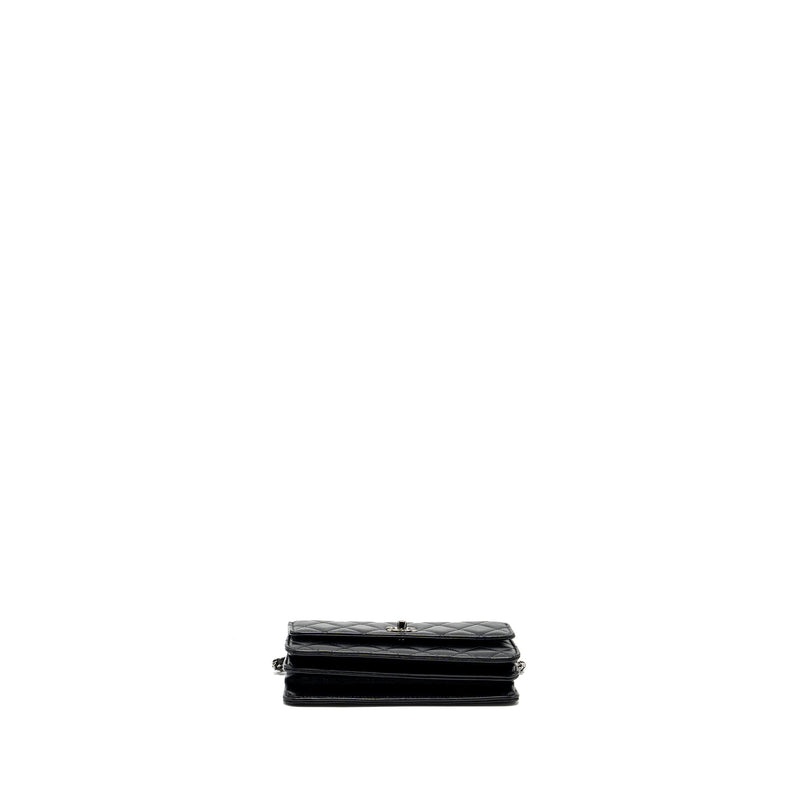 Chanel Crystal Top Handle Mini Flap Bag Calfskin Black with Black Hardware (Microchip)