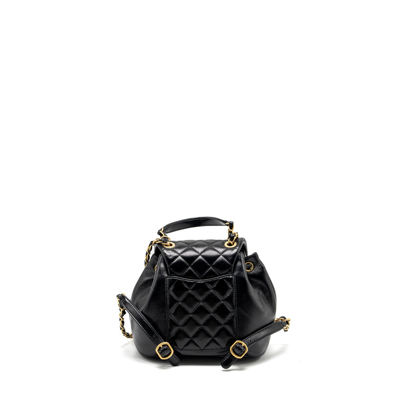 CHANEL 23K Mini Backpack Lambskin Black GHW (Microchip)