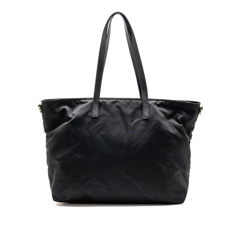 Prada Re-Edition Large Tessuto Tote Bag Re-Nylon/Saffiano Leather Black GHW