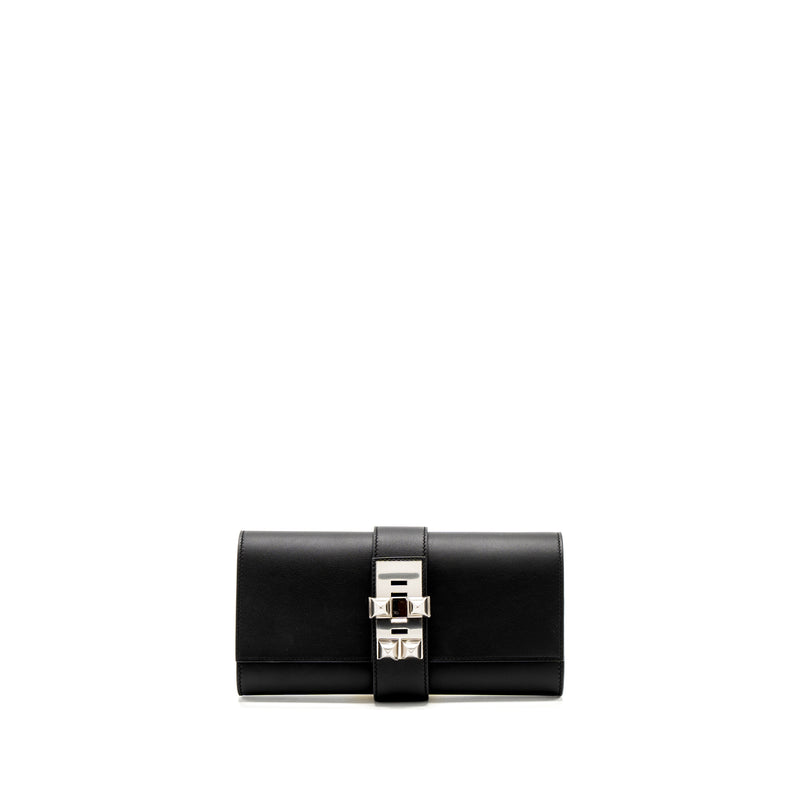 HERMES POCHETTE MEDOR 23 SWIFT BLACK SHW stamp X