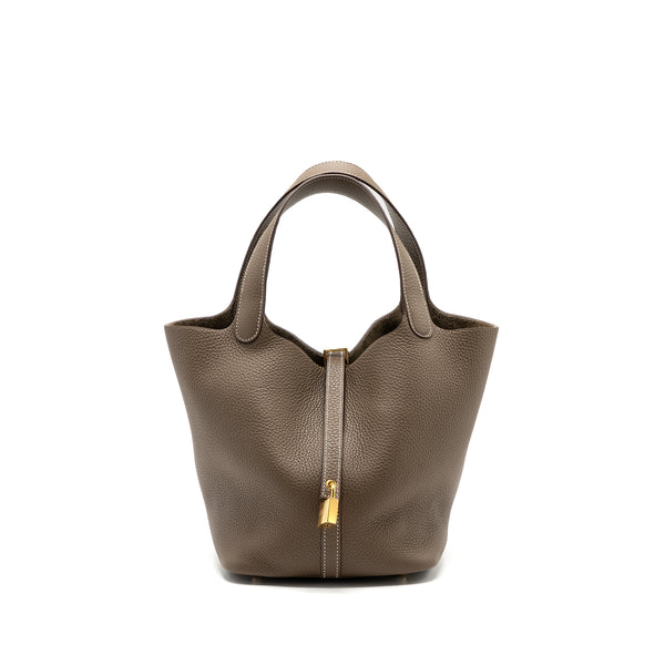 Hermes Picotin 22 Clemence Etoupe GHW Stamp Y