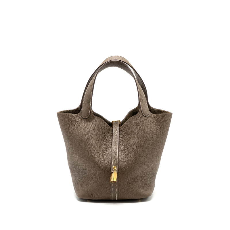 Hermes Picotin 22 Clemence Etoupe GHW Stamp Y