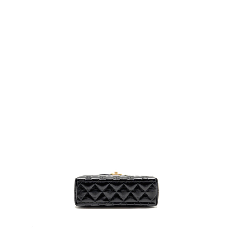 CHANEL Mini Kelly Shopping Tote Bag Calfskin Black GHW (Microchip)