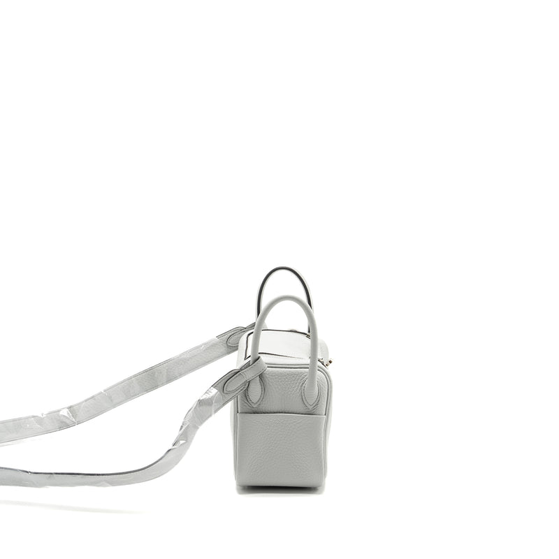 Hermes Mini Lindy Clemence Blue Pale SHW Stamp W