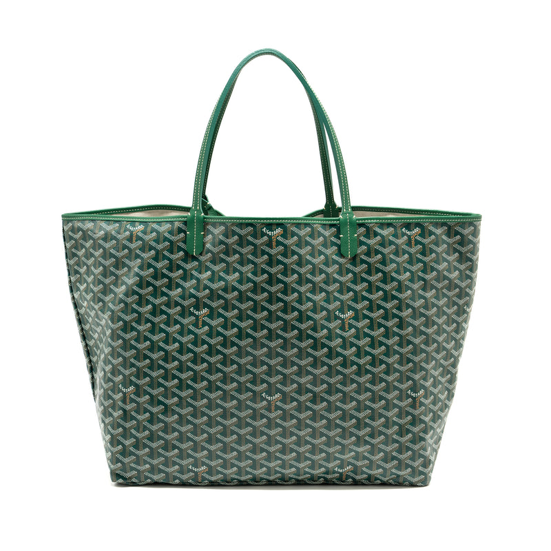 Goyard Saint Louis GM Tote Bag Canvas / Calfskin Green SHW