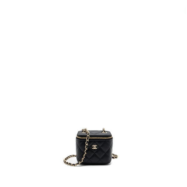 Bonhams : Chanel Black Lambskin Small Vanity Case with Gold