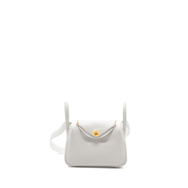 Hermes mini lindy clemence new white GHW stamp B