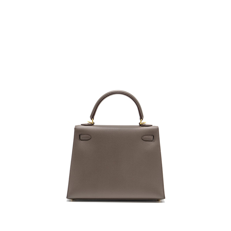 Hermes Kelly 25 Epsom 8F Gris Etain GHW Stamp D