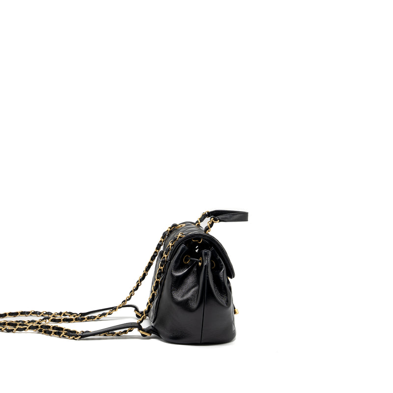 CHANEL 23K Mini Backpack Lambskin Black GHW (Microchip)