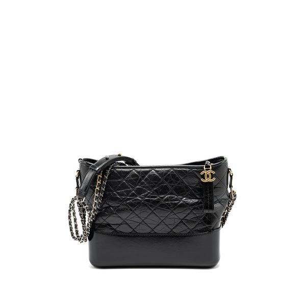 Chanel large Gabrielle hobo bag calfskin black multicolor hardware