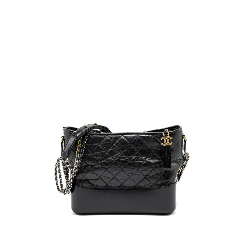 Chanel large Gabrielle hobo bag calfskin black multicolor hardware