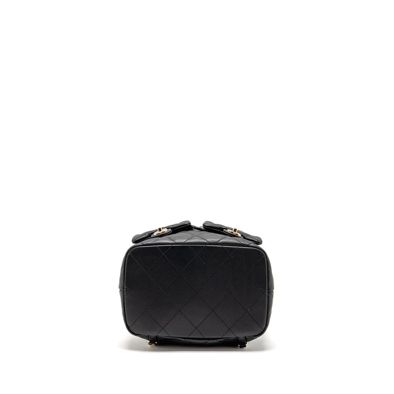 Chanel Drawstring Two Pockets Backpack Calfskin Black LGHW (Microchip)