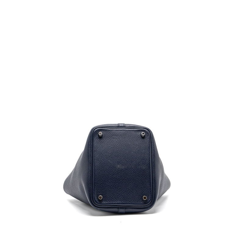 Hermes Picotin 18 Clemence Dark Blue SHW Stamp X